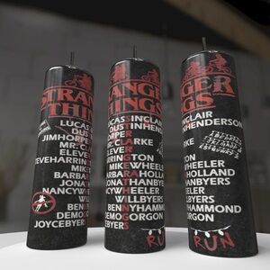 Stranger Things Black and Red Tumbler